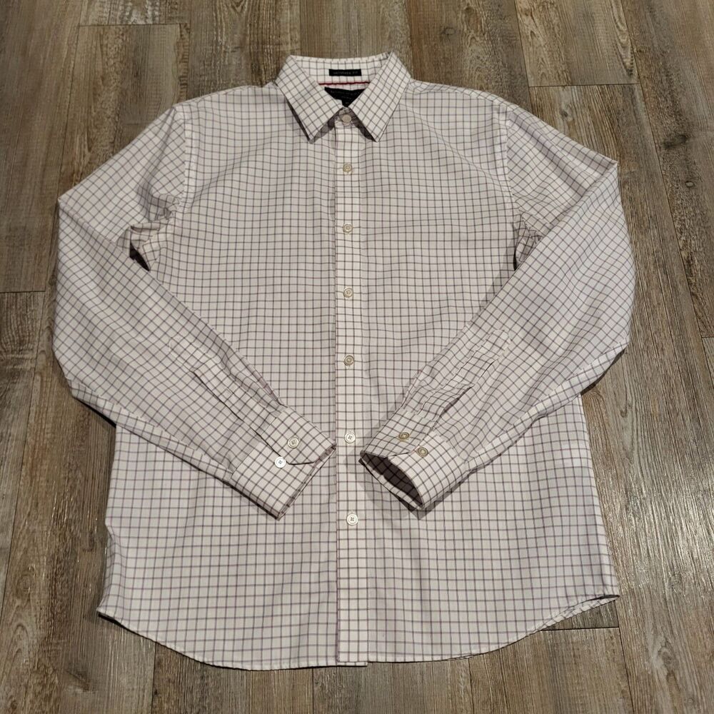 Banana Republic Untucked Fit, Non Iron Stiff Collar Dress Shirt Mens Size Medium